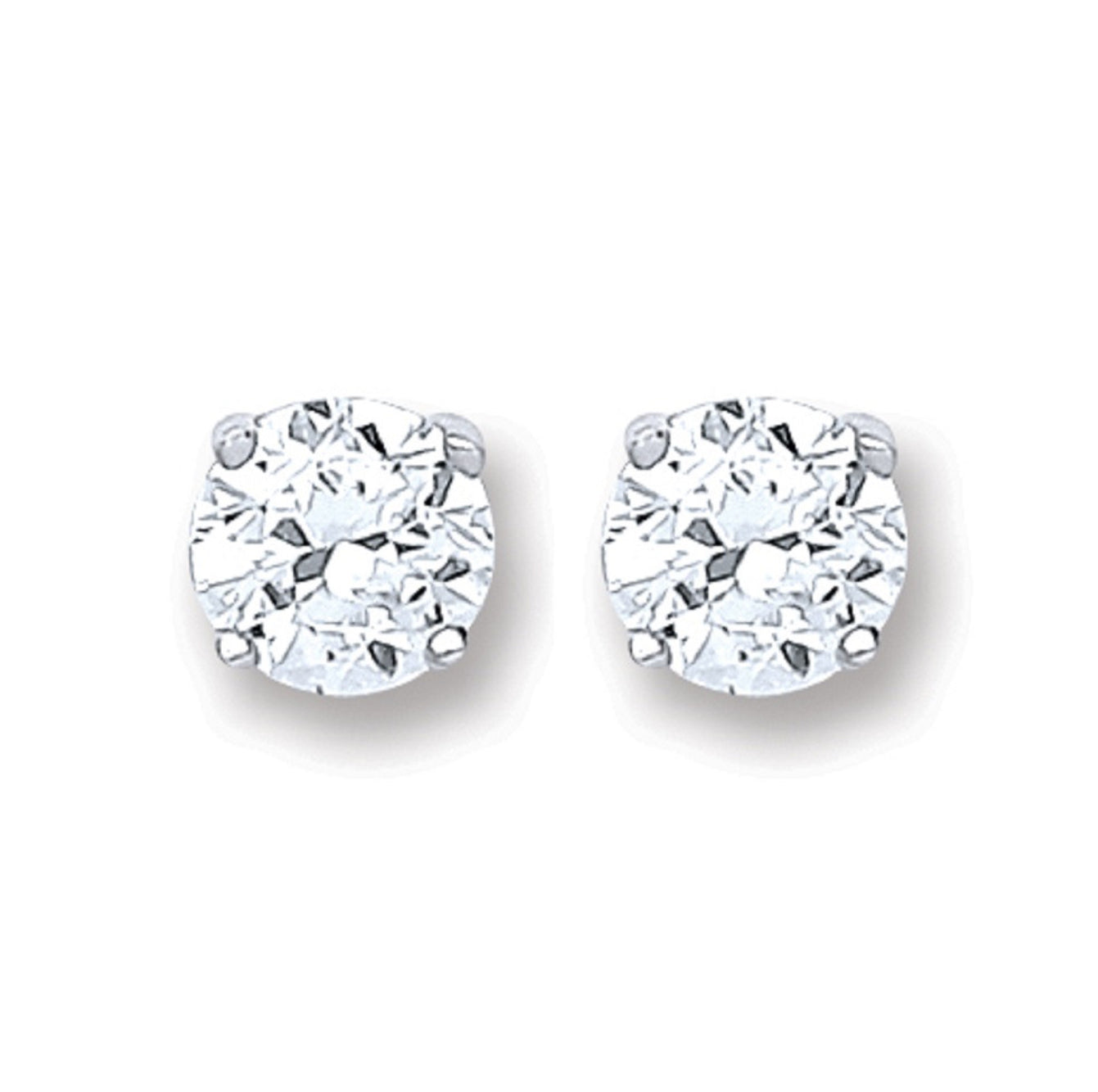 Coe & Co Sterling Silver Brilliant Cut CZ 6mm Claw Set Stud
