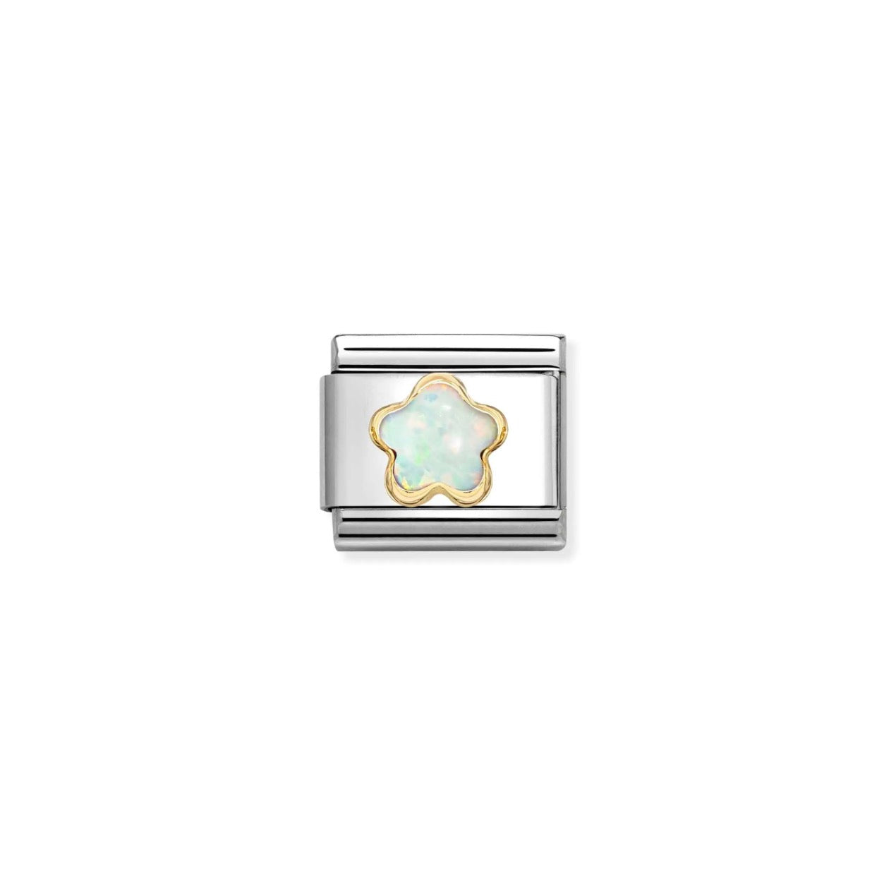Nomination Classic Link White Opal Flower