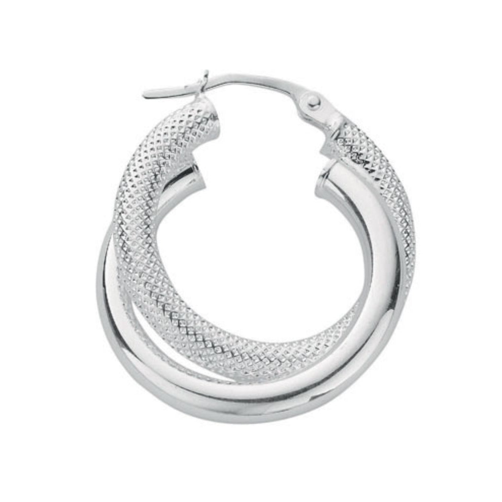 Coe & Co Silver Double Hoop Earrings