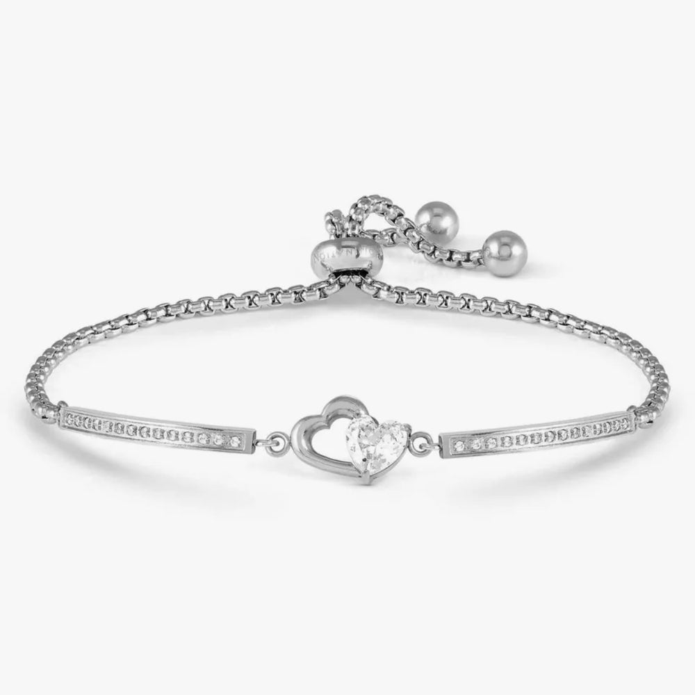 Nomination Milleluci Stainless Steel & Zirconia Double Heart Bracelet
