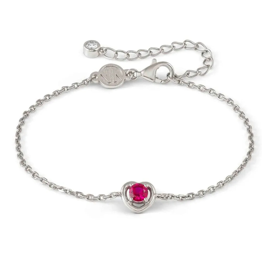 Nomination Cosmic Love Silver Heart Red CZ Bracelet