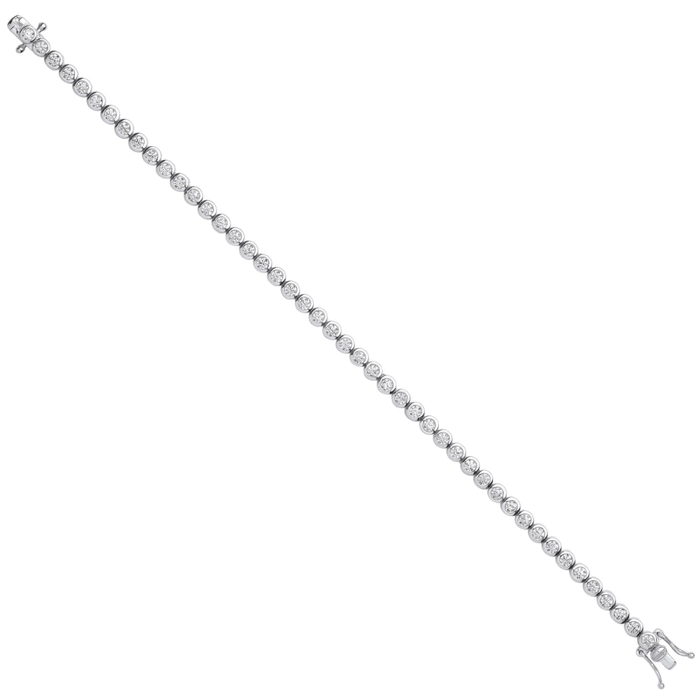 Coe & Co Silver Rubover CZ Tennis Bracelet