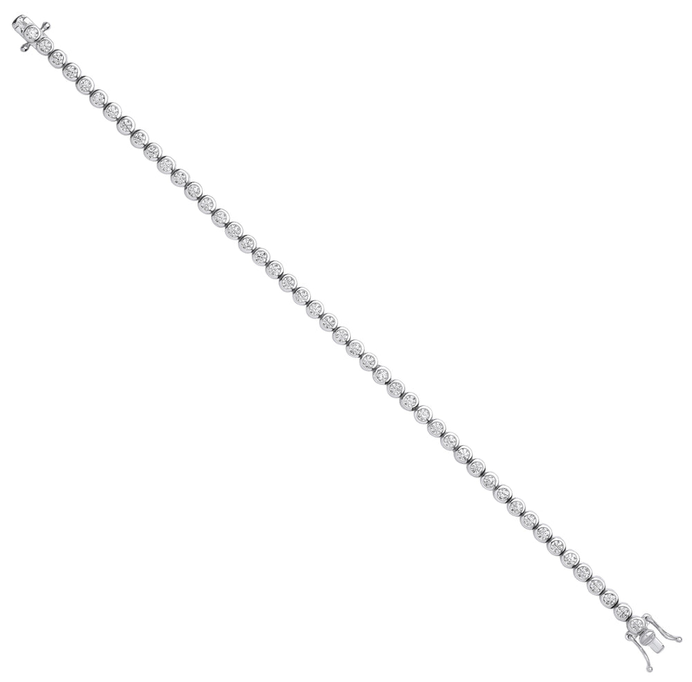 Coe & Co Silver Rubover CZ Tennis Bracelet