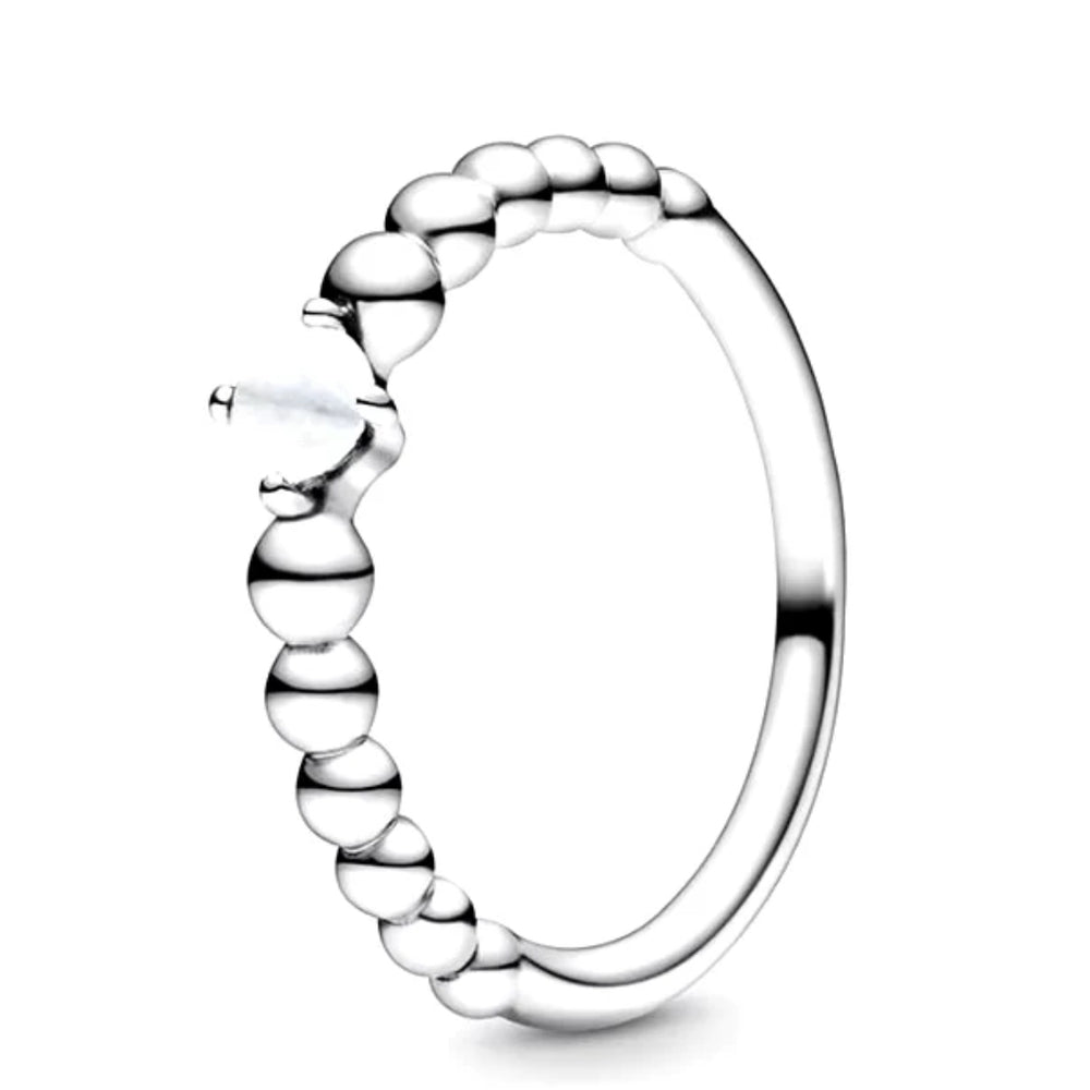 Pandora Beaded April Birthstone Ring