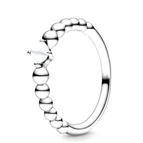 Pandora Beaded April Birthstone Ring
