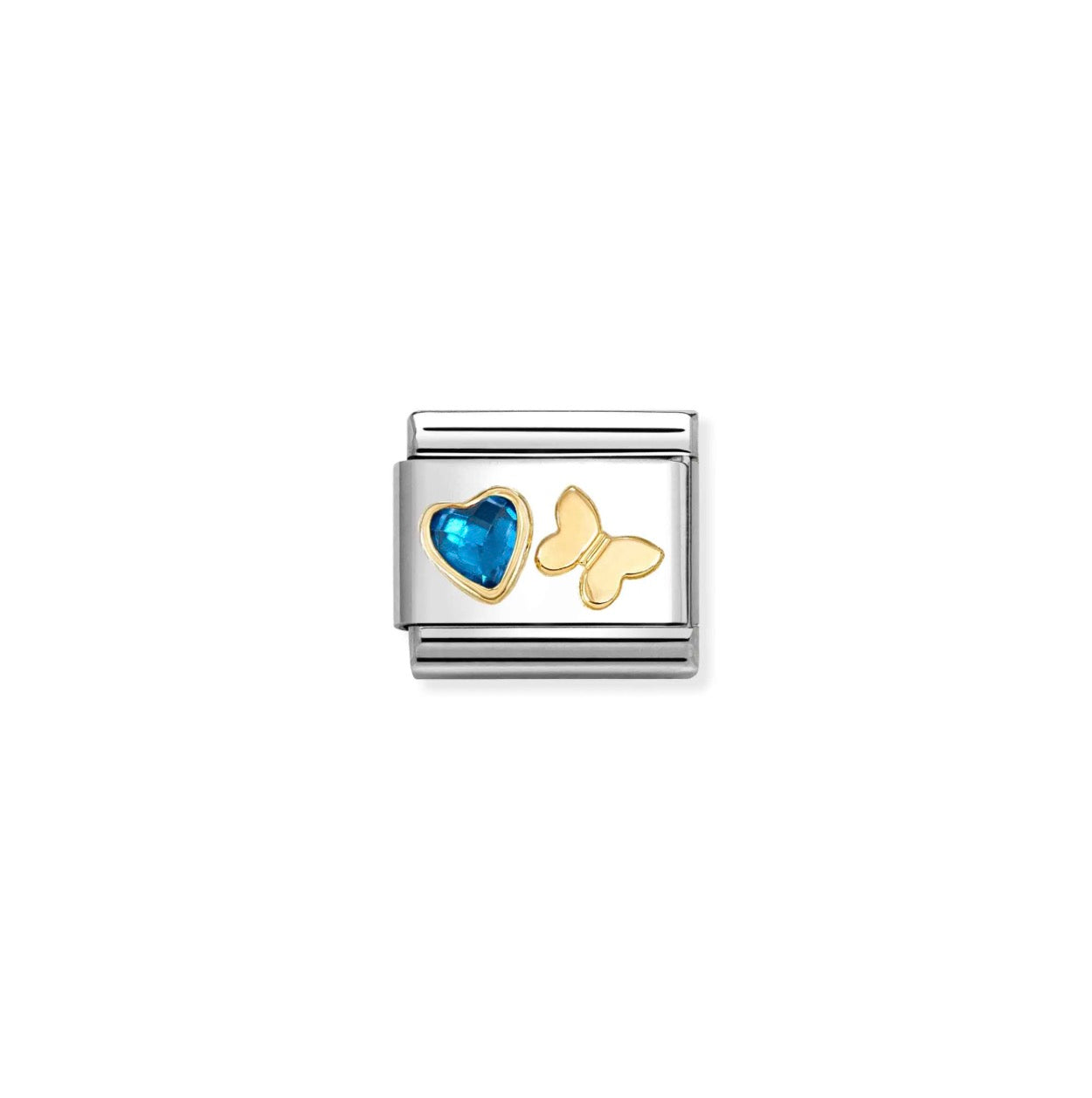 Nomination Classic Link Dark Blue Heart & Butterfly