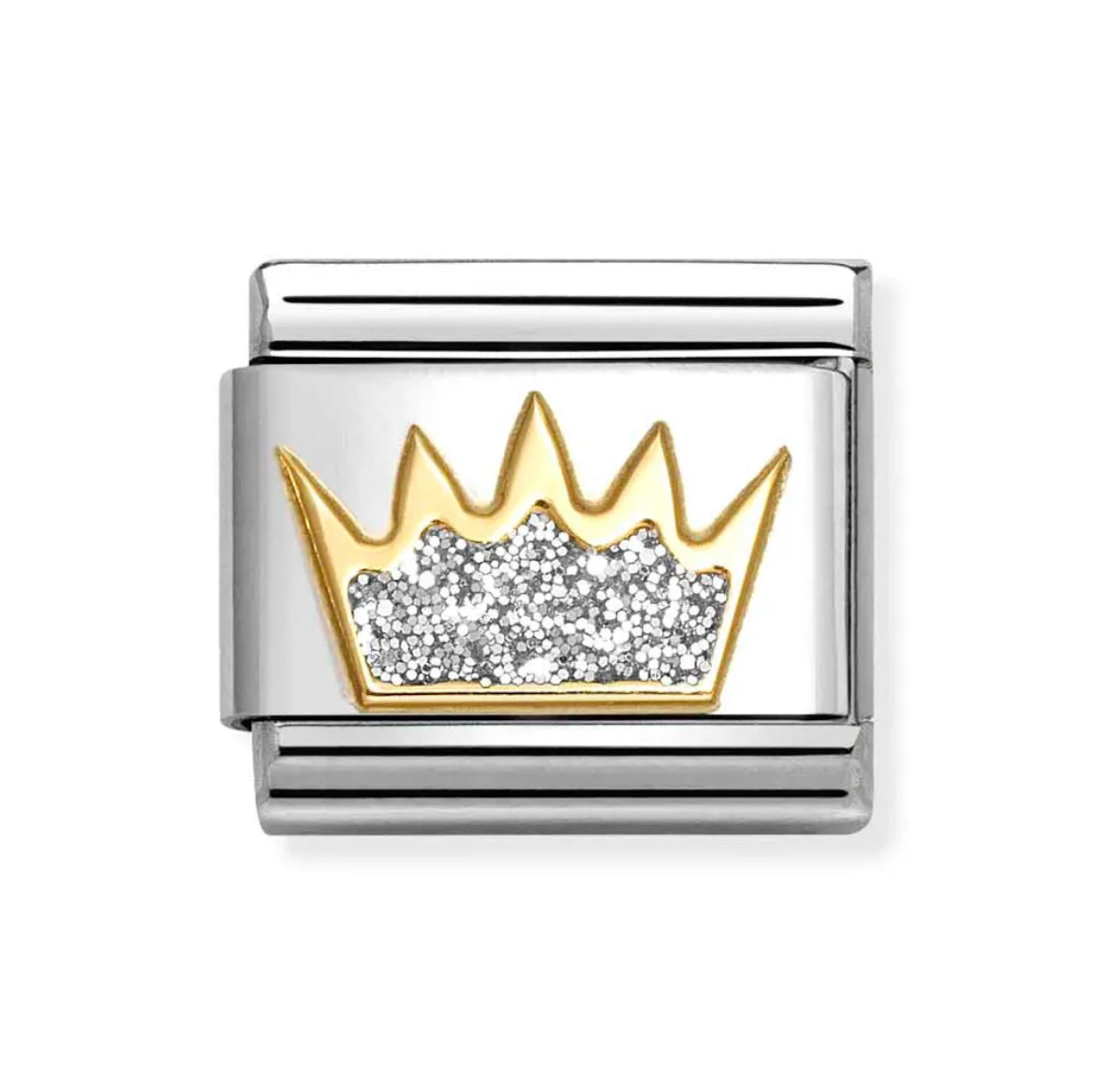 Nomination Classic Gold Glitter Silver Crown Charm