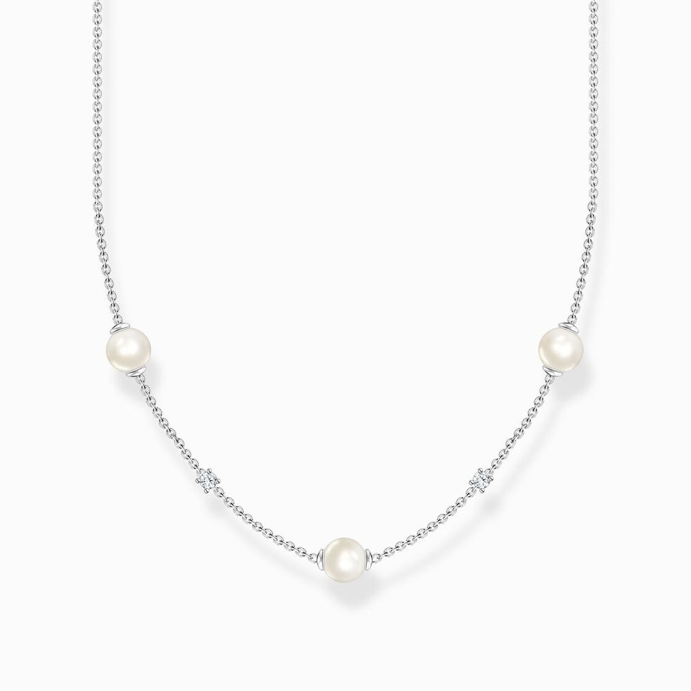 Thomas Sabo Pearl and White Stone Necklace