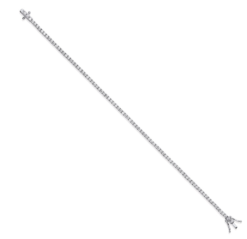 Coe & Co Silver High Cz Setting 2.6mm Tennis Bracelet