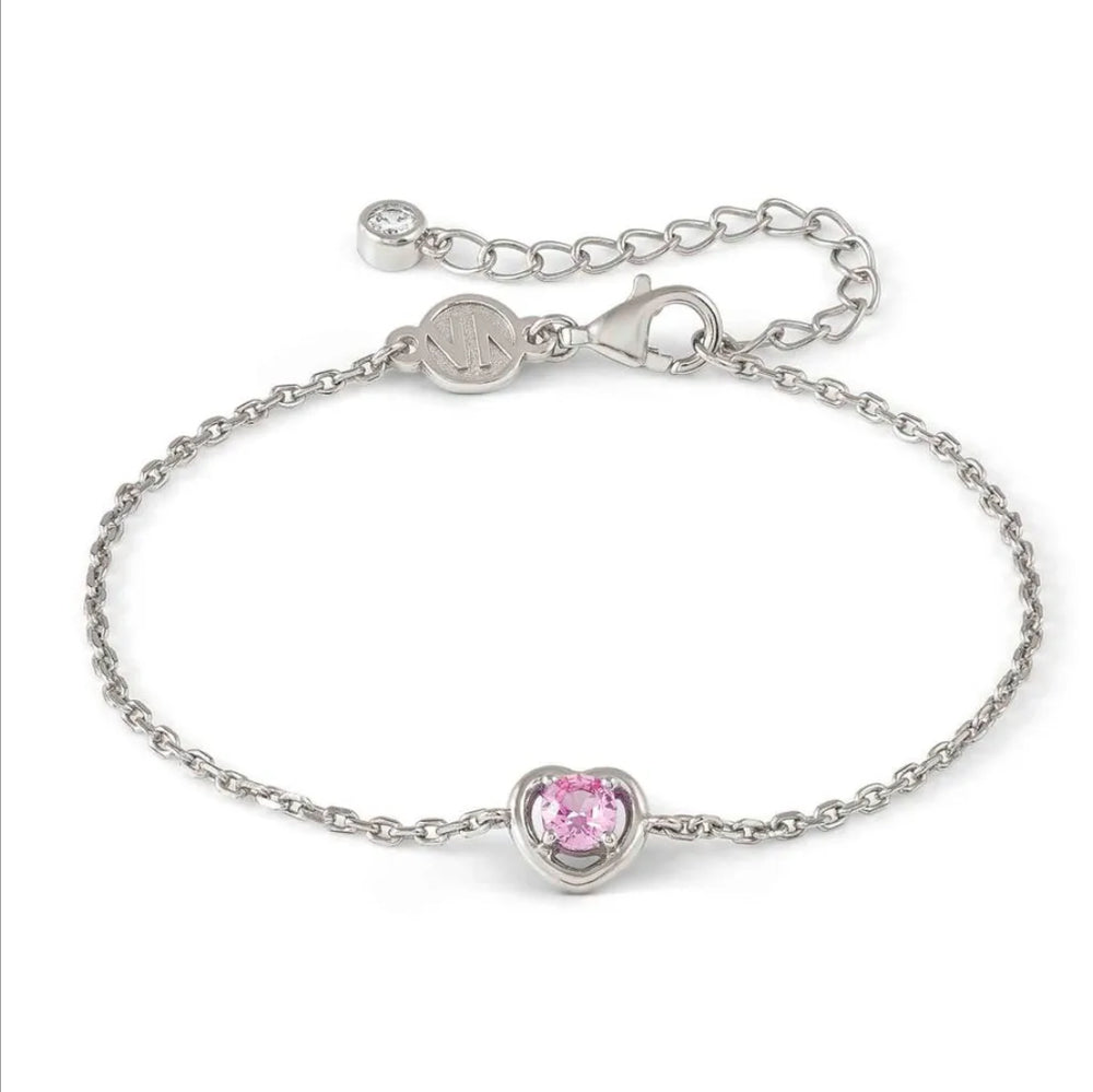 Nomination Cosmic Love Silver Heart Pink CZ Bracelet