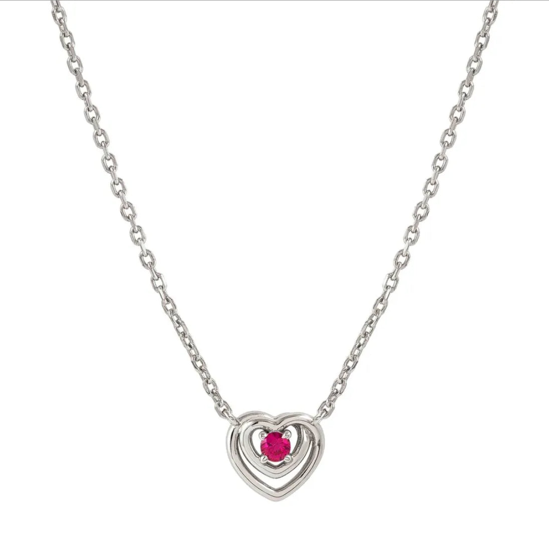 Nomination Cosmic Love Silver Heart Red CZ Necklace