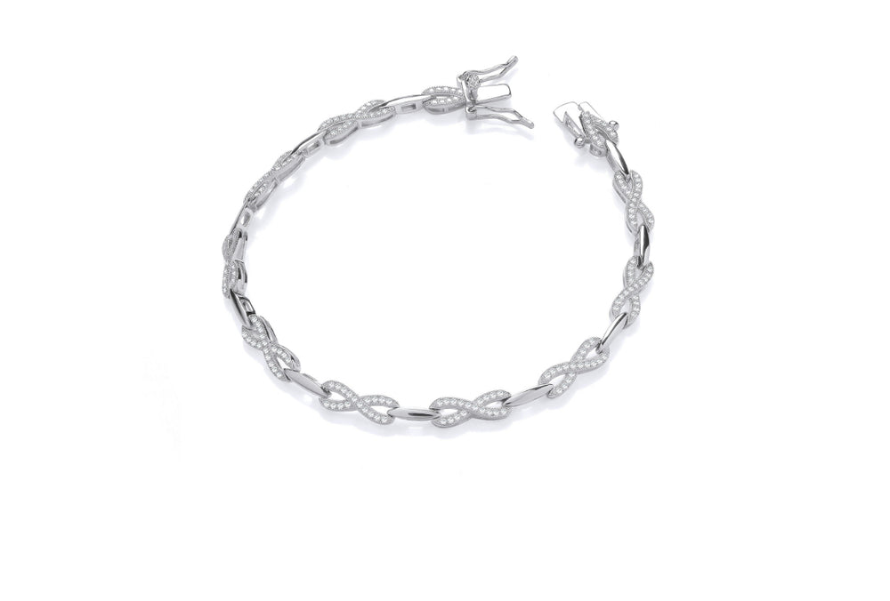 Coe & Co Infinity Style Silver Cz Tennis Bracelet