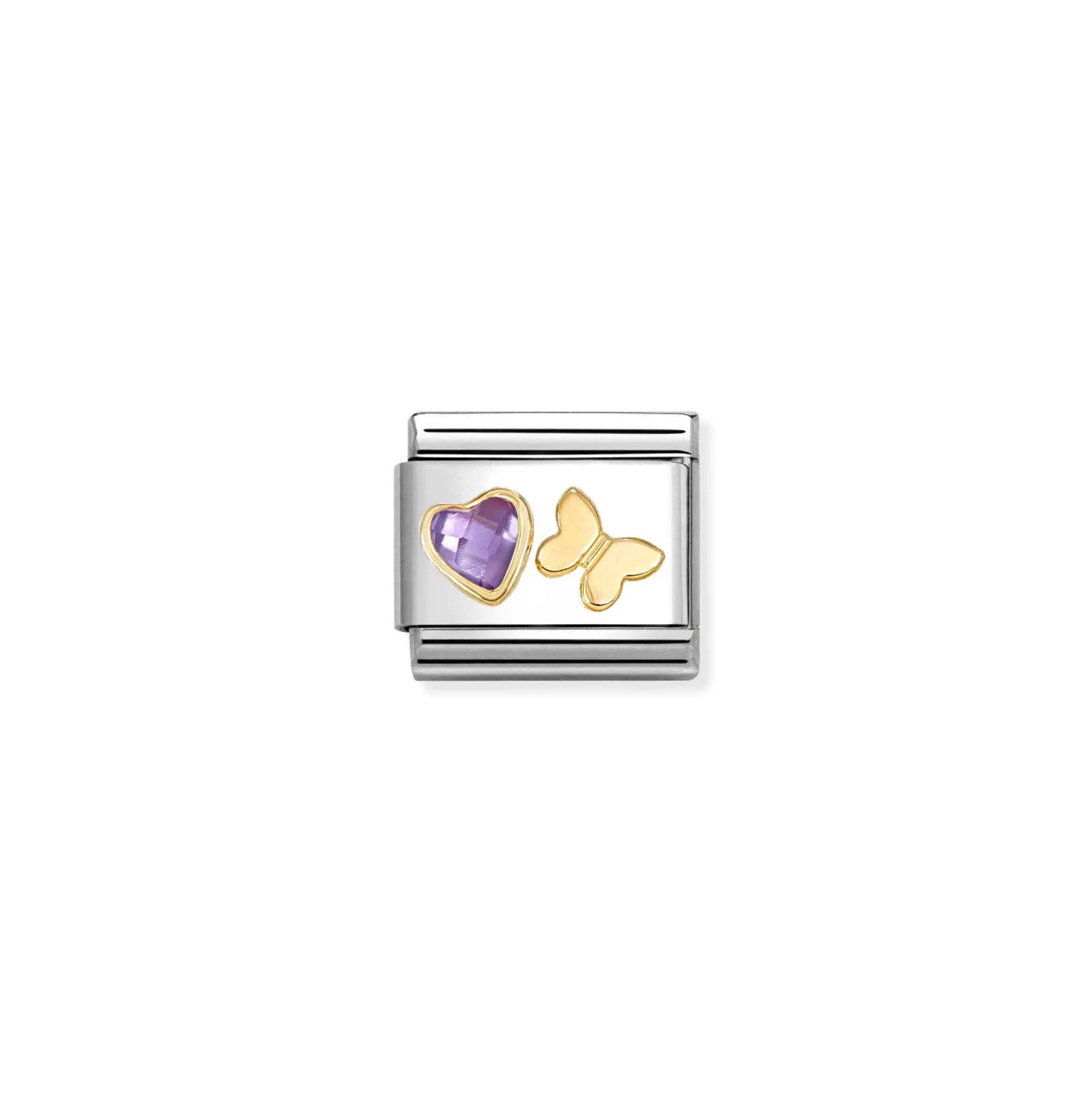 Nomination Classic Link Purple Heart & Butterfly