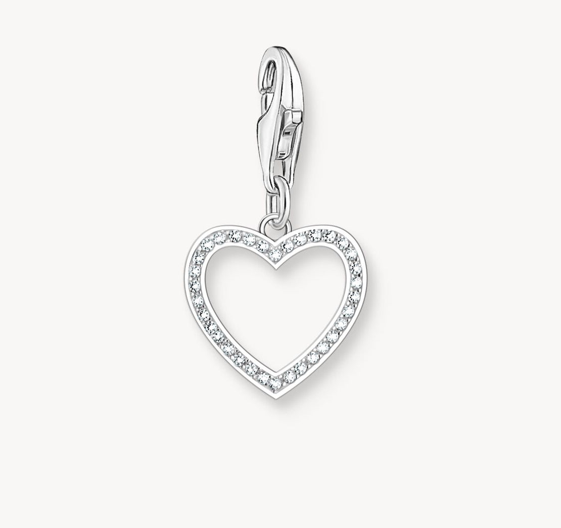 Thomas Sabo Heart with White Stones Charm