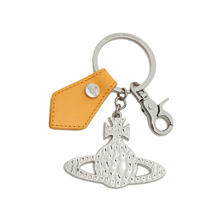 Vivienne Westwood Yellow Saffiano Hammered Orb Keyring