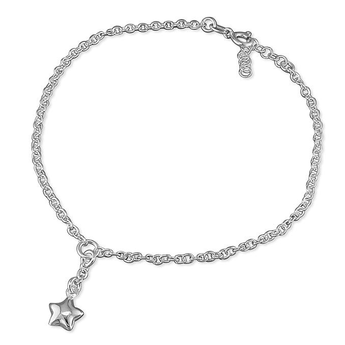 Coe & Co Sterling Silver Star Charm Anklet