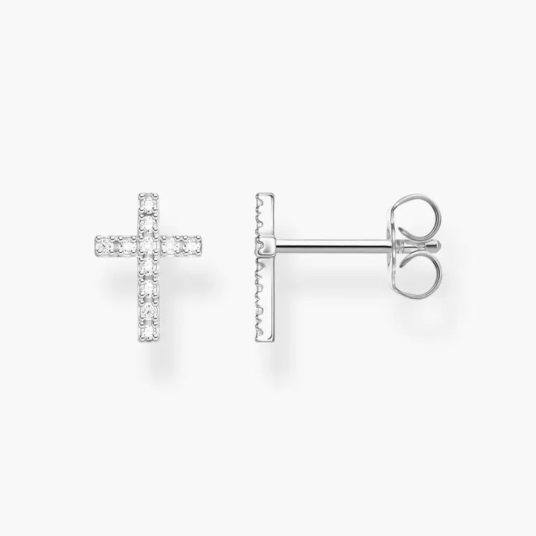 Thomas Sabo Silver Cross with CZ Single Stud Earring