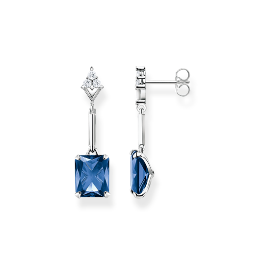 Thomas Sabo Earrings with blue and white stones silver