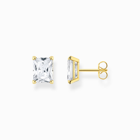 Thomas Sabo White Stone Gold Plated Stud Earrings