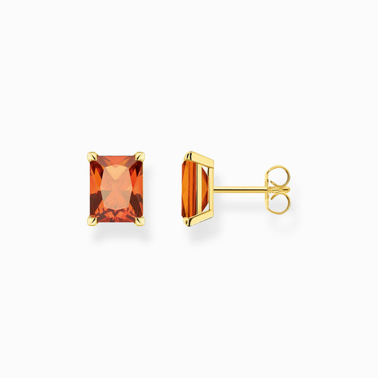 Thomas Sabo Ear studs with orange stone gold plated