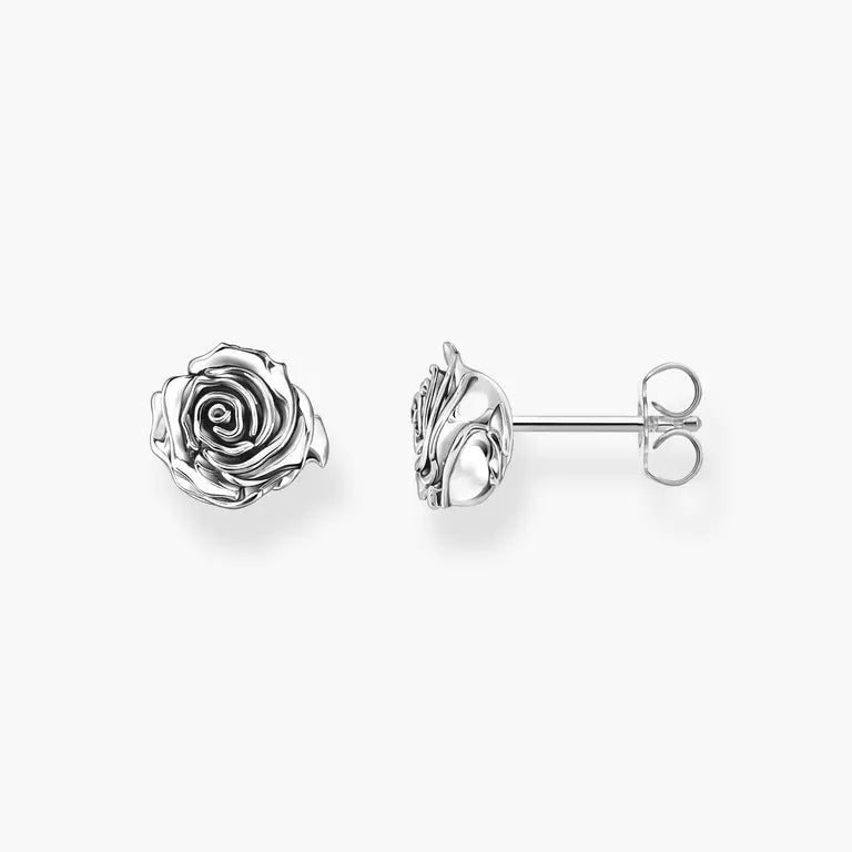 Thomas Sabo Silver Midnight Rose Stud Earrings