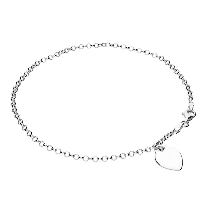 Coe & Co Sterling Silver Heart Anklet