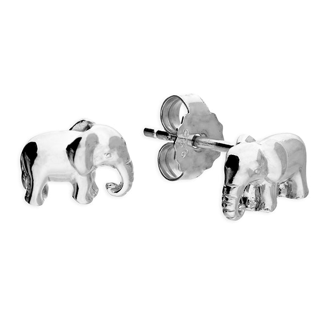 Coe & Co Sterling Silver Elephant Stud Earrings