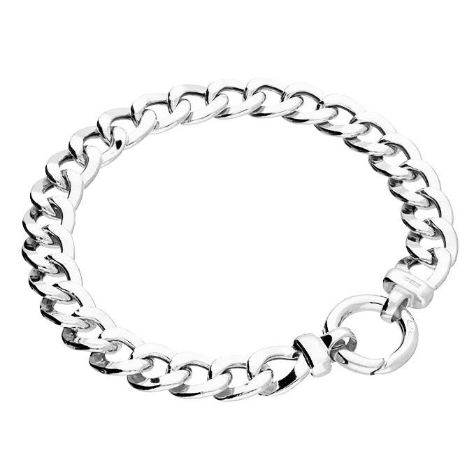 Coe & CO Sterling Silver Thick Curb Men's Bracelet 19cm