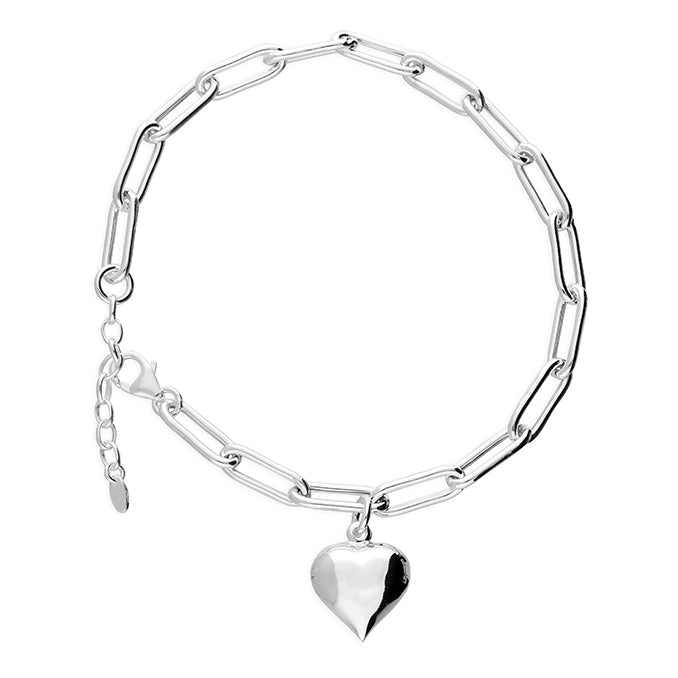 Coe & Co Sterling Silver Heart Charm Anklet