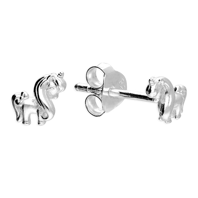 Coe & Co Silver Unicorn Stud Earrings