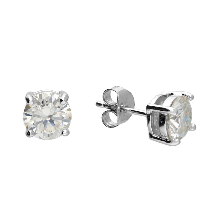 Coe & Co Stud Silver Earrings 1.0ct Moissanite