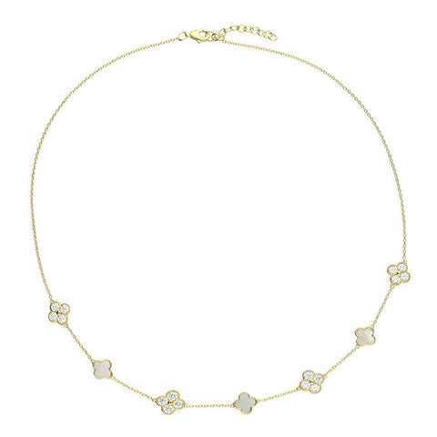 Coe & Co Gold Multi Clover Necklace