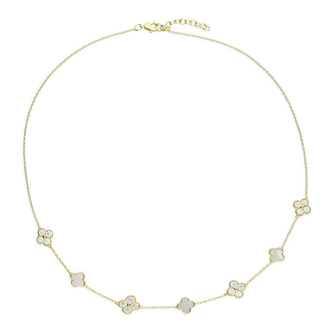 Coe & Co Gold Multi Clover Necklace