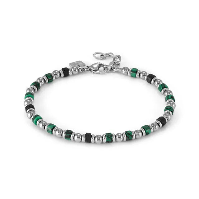 Nomination InstinctStyle Sea Edition Bracelet, Malachite & Lava Stone