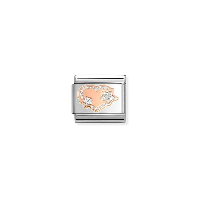 Nomination Classic Link Silver Glitter Heart