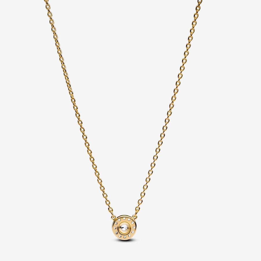 
                      
                        Pandora Round Pavé Halo Pendant Necklace
                      
                    