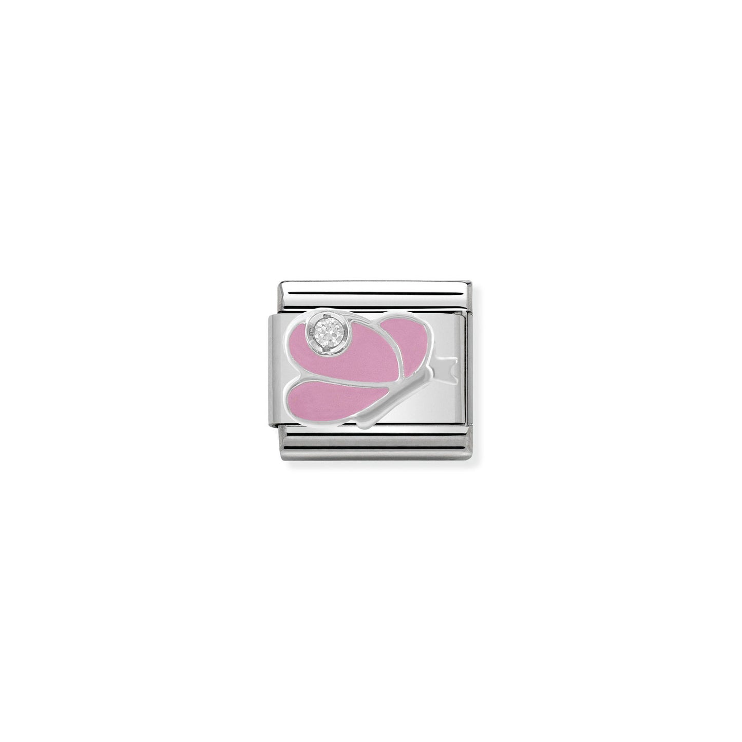 Nomination Classic Link with CZ Pink Butterfly