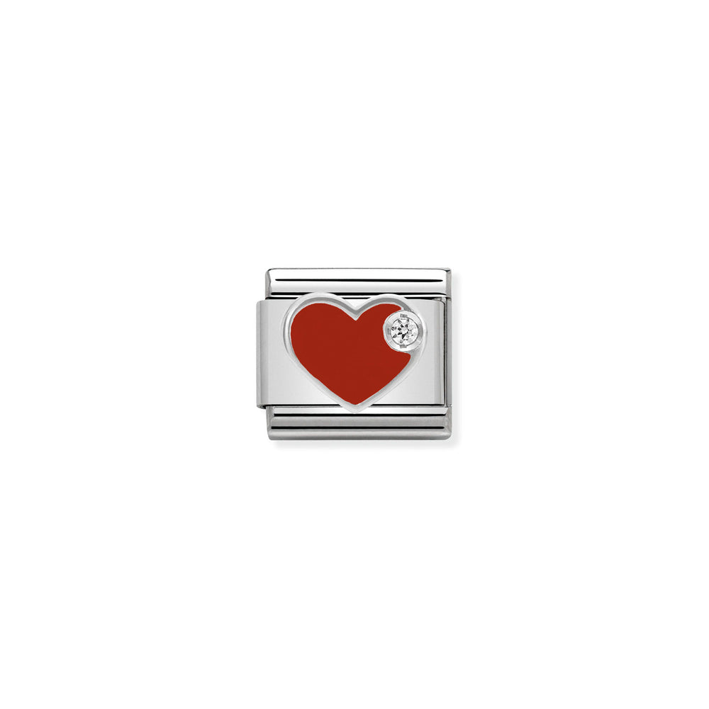 Nomination Classic Link Red Heart with CZ