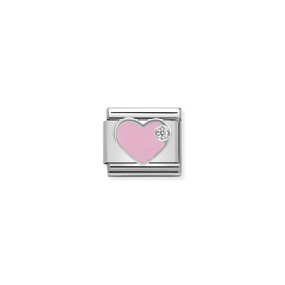Nomination Classic Link Pink Heart with CZ