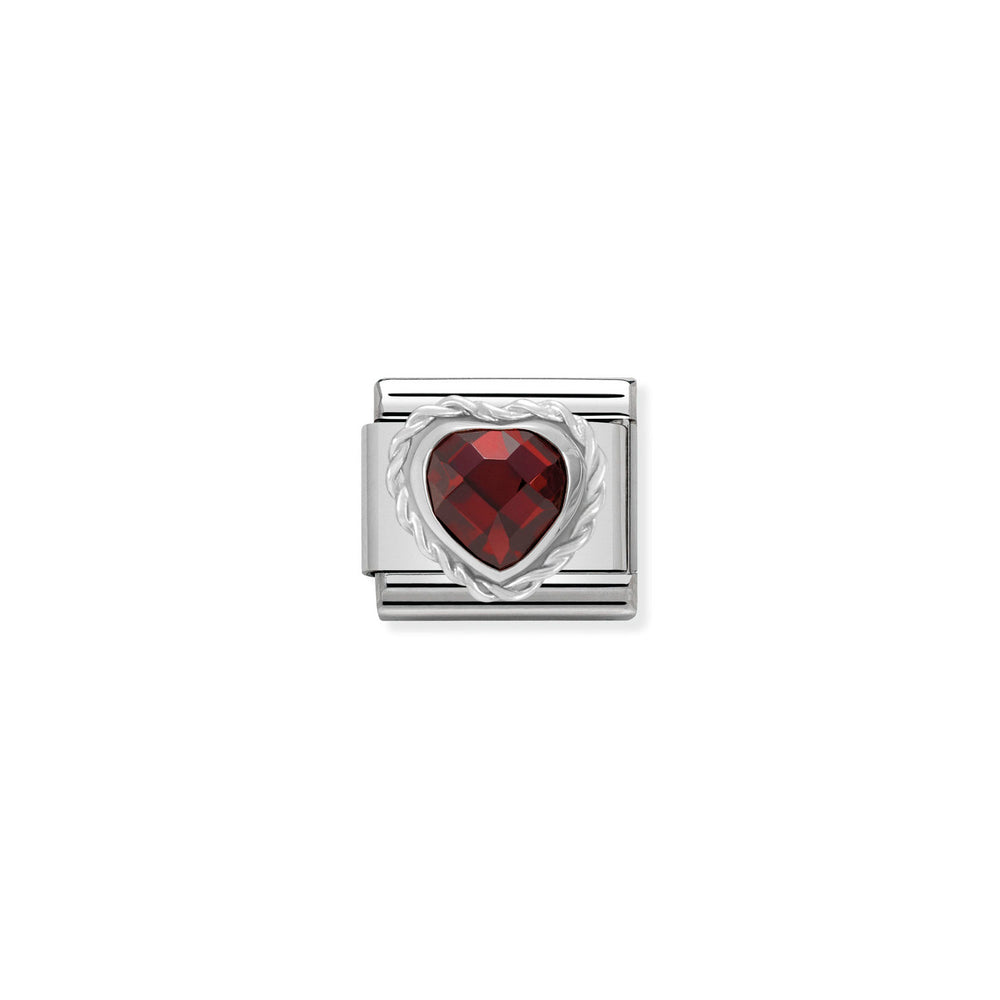 Nomination Classic Link Red CZ Heart
