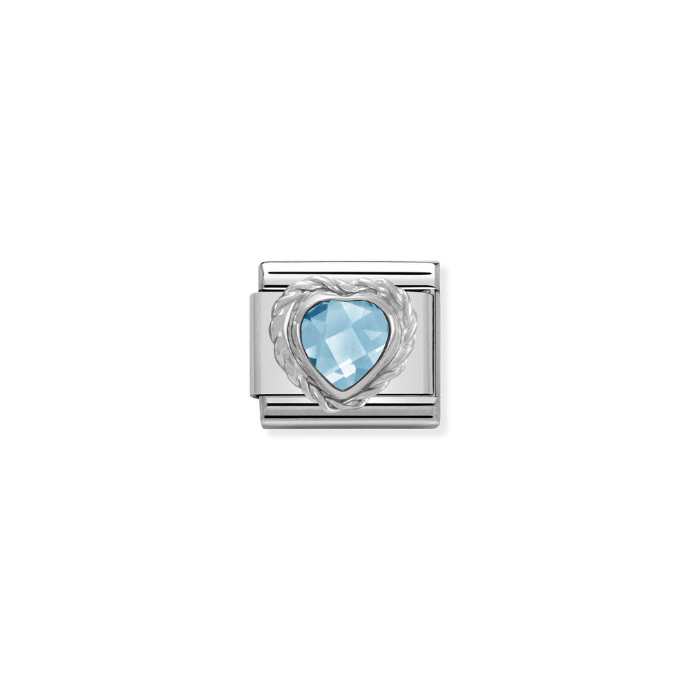 Nomination Classic Link Light Blue CZ Heart