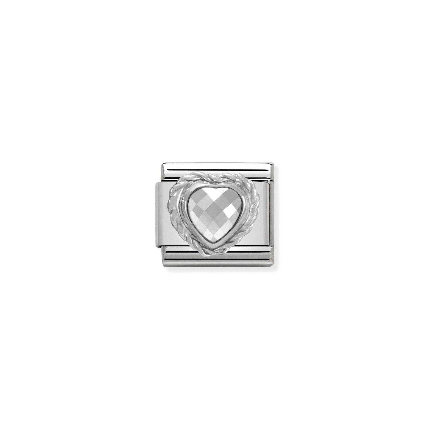 Nomination Classic Link White CZ Heart