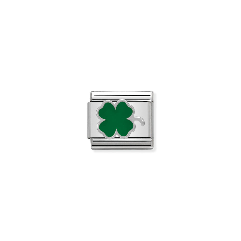 Nomination Classic Link Green Four-Leaf Clover