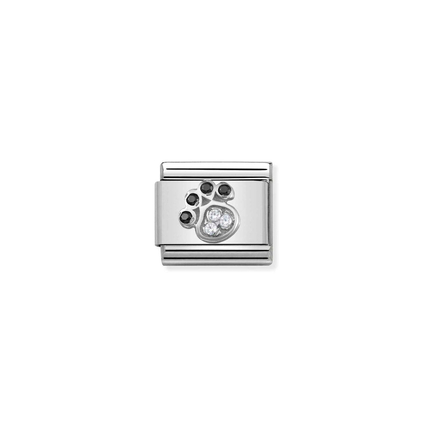 Nomination Classic Link Paw Print with Black CZ