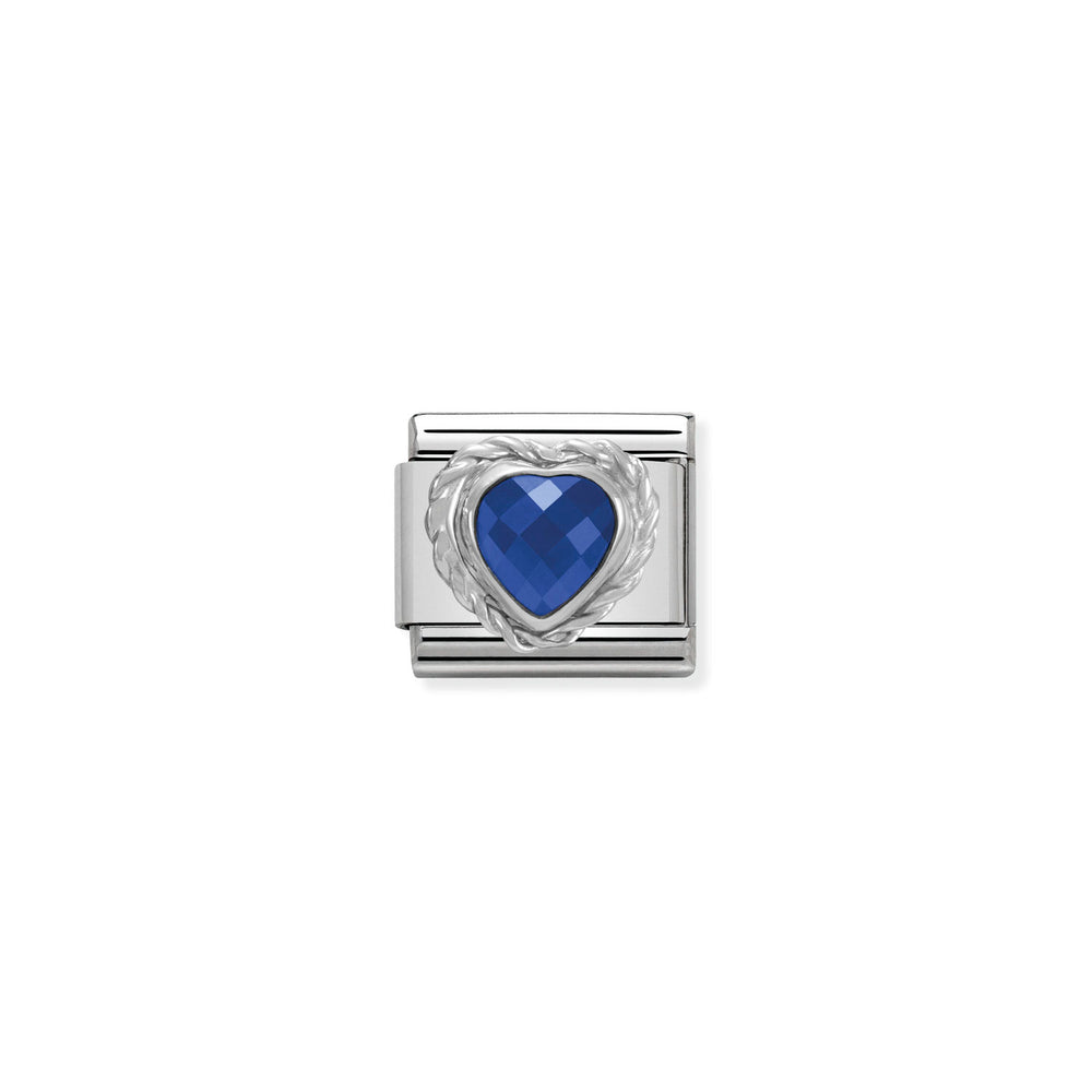 Nomination Classic Link Blue CZ Heart
