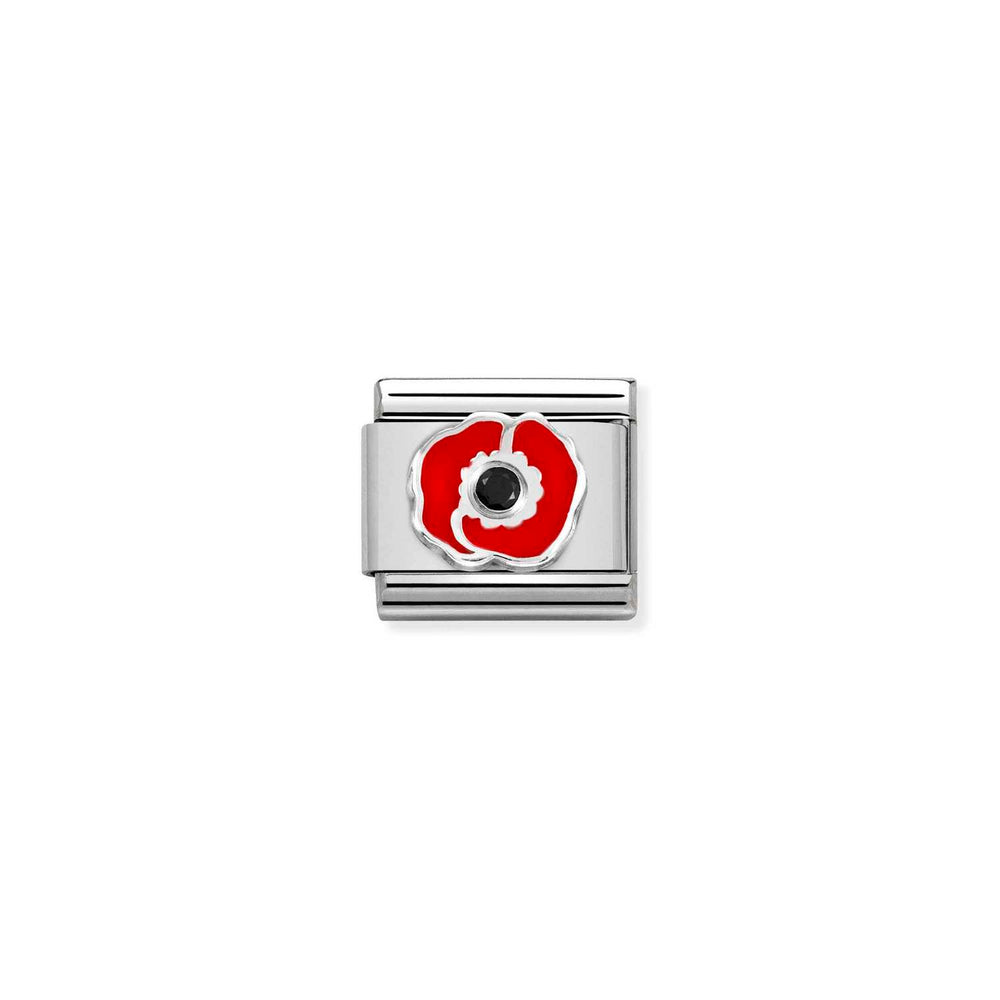 Nomination Classic Link Red Poppy with Black CZ