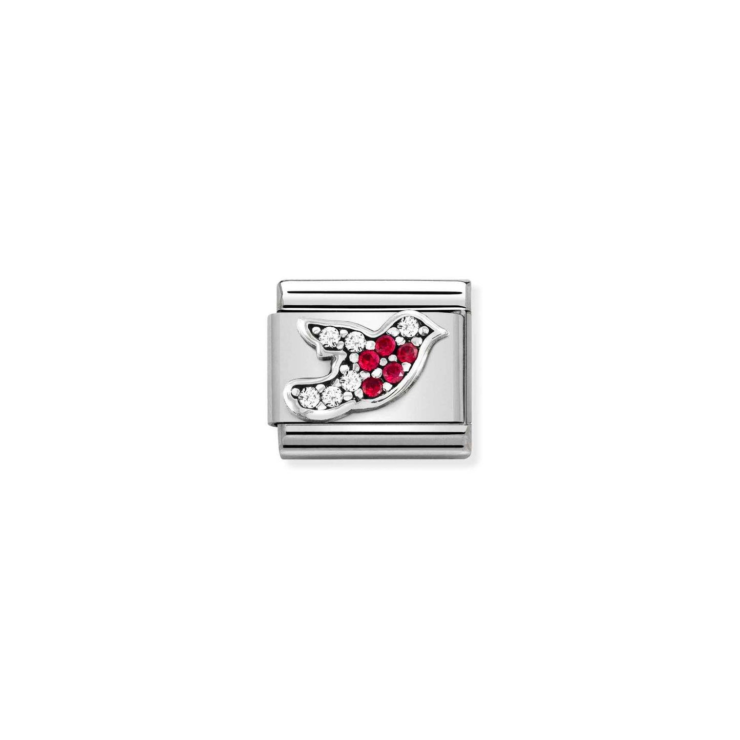 Nomination Classic Link Robin with Red/White CZ