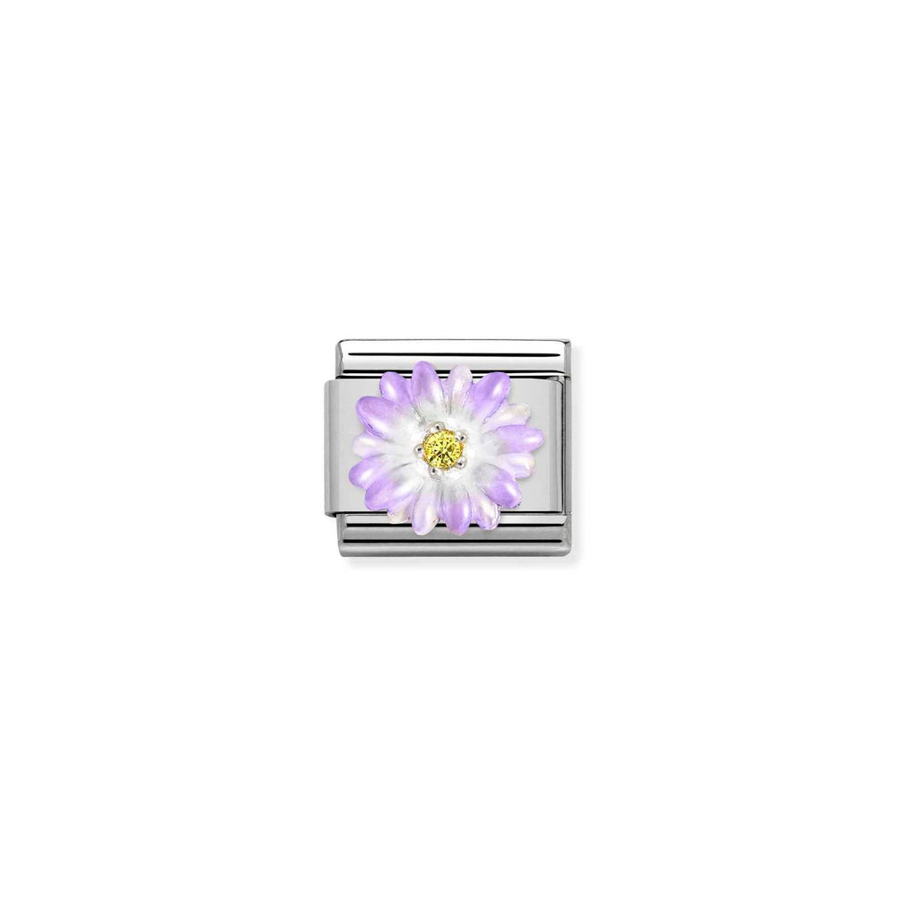Nomination Classic Link Violet Flower with Yellow CZ