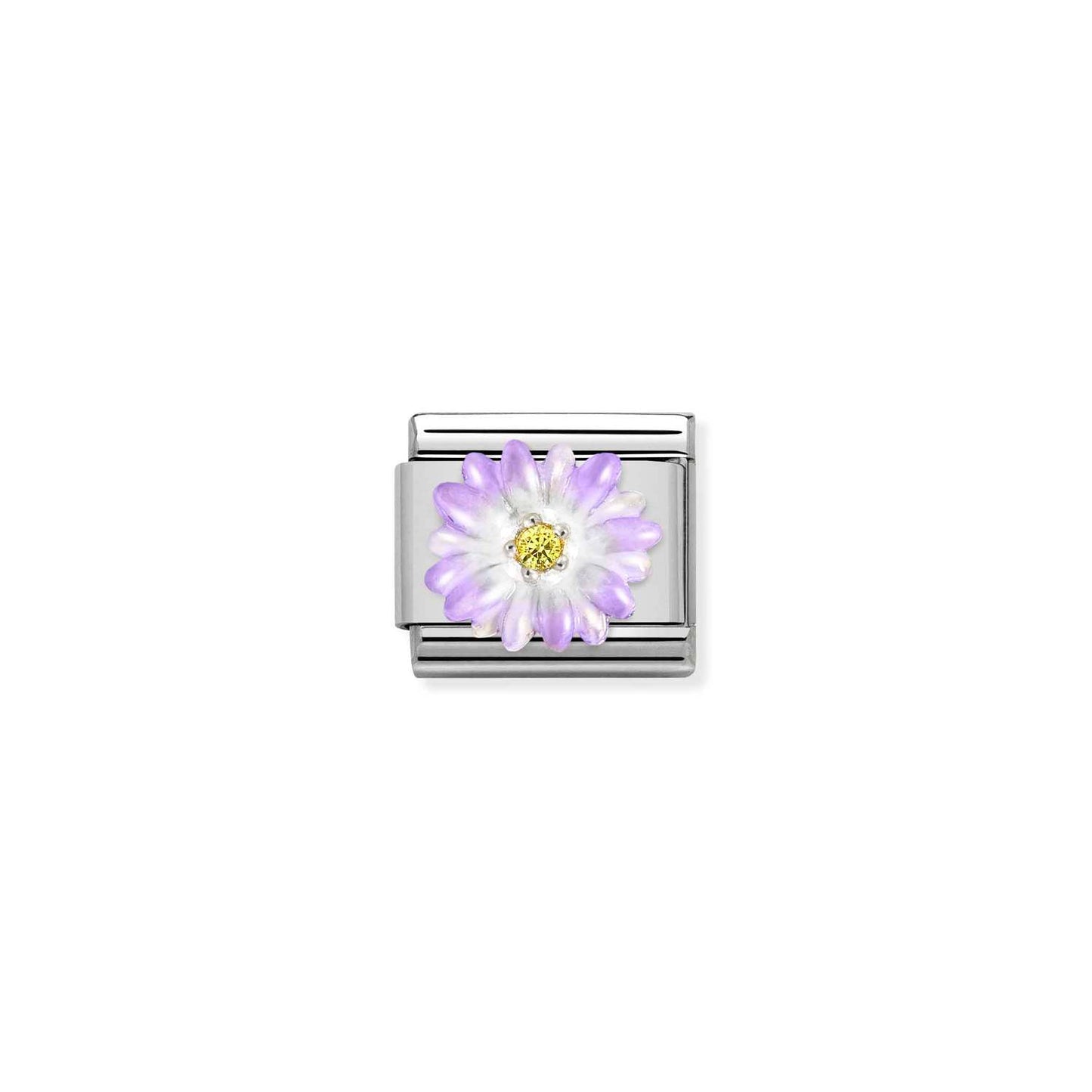 Nomination Classic Link Violet Flower with Yellow CZ