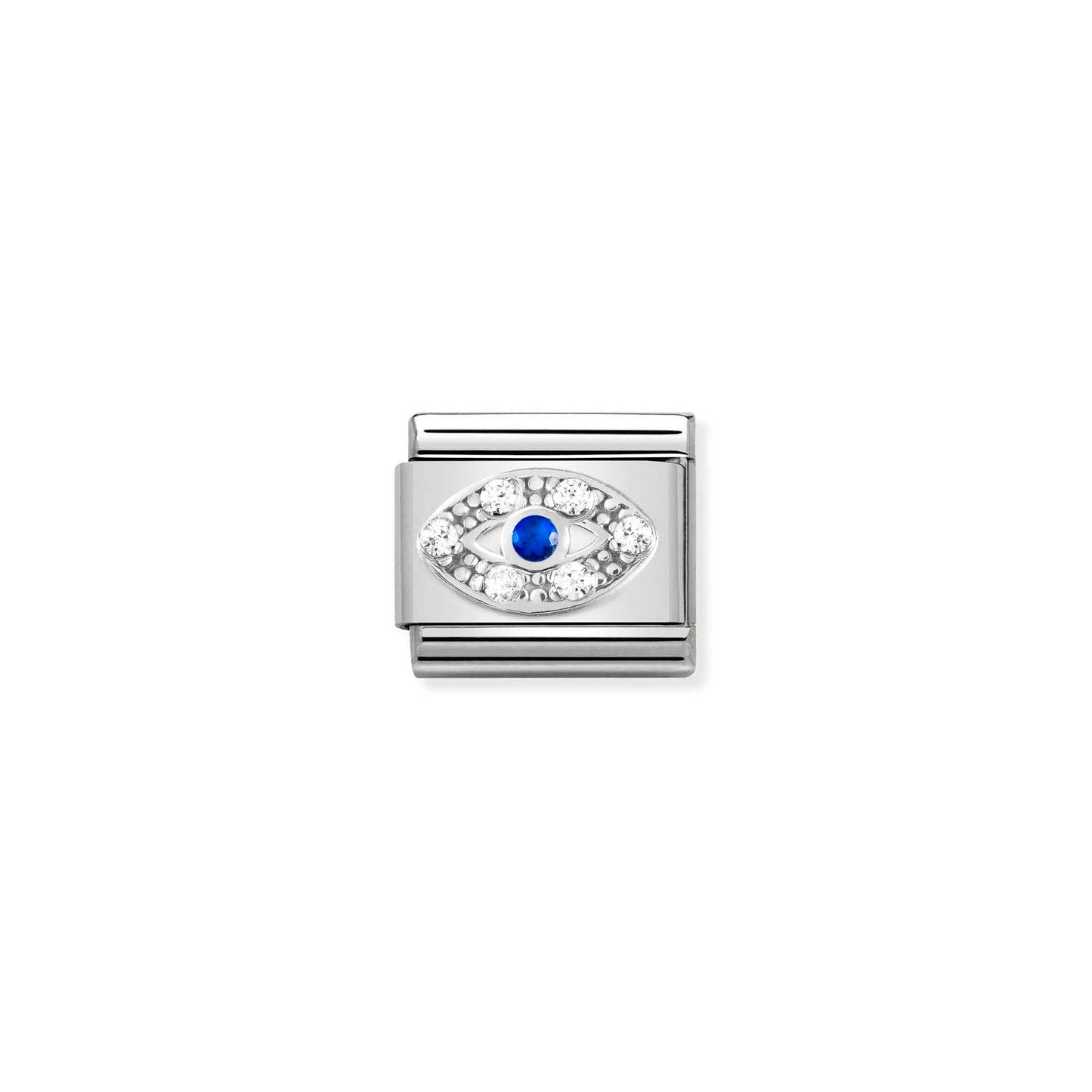 Nomination Classic Link Eye with White and Blue CZ